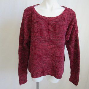 Victoria's Secret Red Black Boat Neck Side Split Sweater Women's L Large